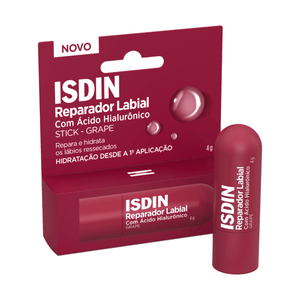 Reparador Labial Isdin Stick com Ácido Hialurônico Grampe 4g