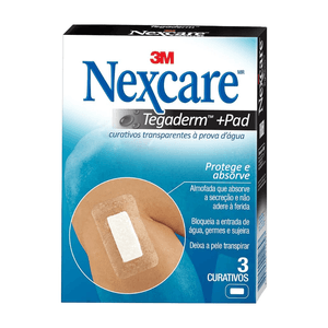 Curativo Transparente Nexcare Tegaderm + Pad À Prova D'Água 3 unidades