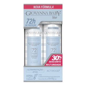 Kit Desodorante Antitranspirante Aerossol Giovanna Baby Blue 72h 2 Unidades 150ml cada