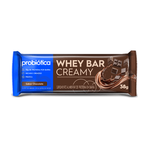Barra de Proteína Whey Bar Creamy Probiótica Sabor Chocolate 38g