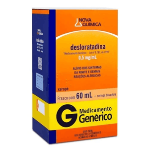 Desloratadina Xarope 0,5mg/ml Nova Química 60ml + Seringa Dosadora
