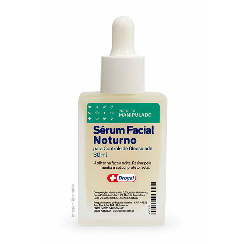 Sérum Facial Noturno para Controle da Oleosidade 30ml
