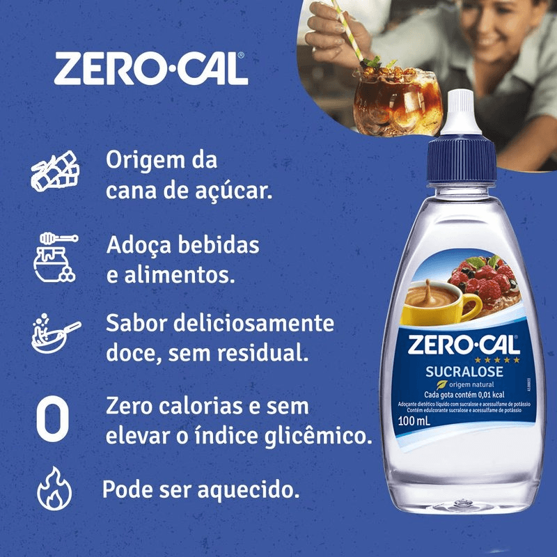 Adoçante Líquido Zero-Cal Sucralose 2 Unidades - Preço