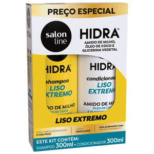 Kit Shampoo + Condicionador Salon Line Hidra Amido de Milho Liso Extremo 300ml Cada
