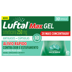 Luftal Max Gel Simeticona 250mg 10 Cápsulas