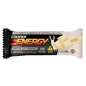 Barra de Proteína Cooper Energy Sabor Chocolate Branco 45g