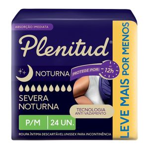 Roupa Íntima Descartável Plenitud Noturna Severa P/M 24 Unidades