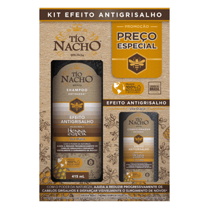 Kit Shampoo Antiqueda Efeito Antigrisalho Tio Nacho Henna Egípcia 415ml + Condicionador Antiqueda Efeito Antigrisalho Tio Nacho Henna Egípcia 200ml