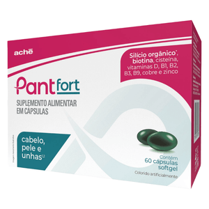 Suplemento Alimentar Pant Fort Cabelo, Pele e Unhas 60 Cápsulas