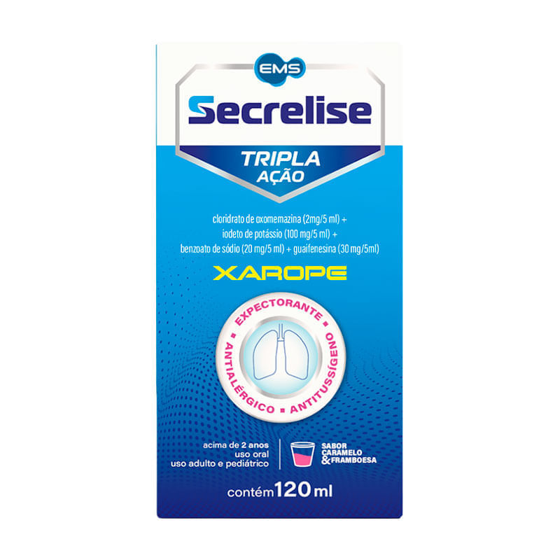 Xarope Secrelise Tripla Ação 120ml, Preço, Bula, Como usar