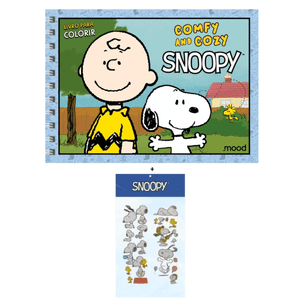 Livro para Colorir Comfy And Cozy Snoopy 1 Unidade + Cartela de Adesivos 1 Unidade