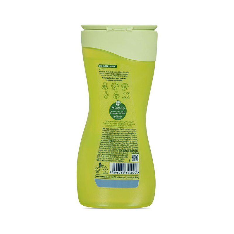 Sabonete Líquido Monange Detox Capim-Limão 240ml