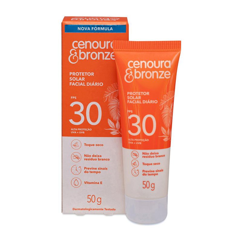 Protetor Solar Facial Cenoura & Bronze FPS70 50g: Preço