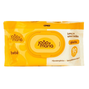 Lenços Umedecidos de Glicerina João e Maria Bebê 90 Unidades