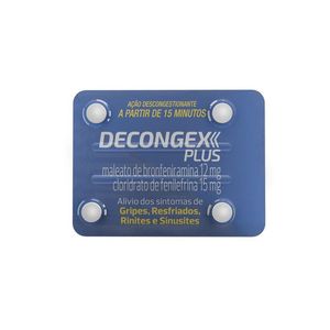 Decongex Plus Maleato de Bronfeniramina 12mg + Cloridrato de Fenillefrina 15mg 4 Comprimidos Revestidos de Liberação Programada