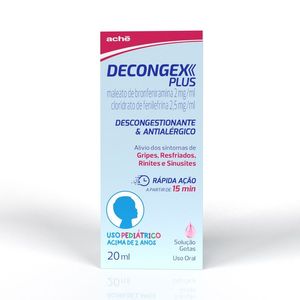 Decongex Plus Maleato de Bronfeniramina 2mg/ml + Cloridrato de Fenilefrina 2,5mg/ml Solução Gotas 20ml