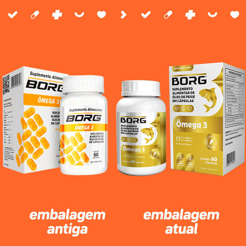 Suplemento Alimentar Borg Ômega 3 60 Cápsulas