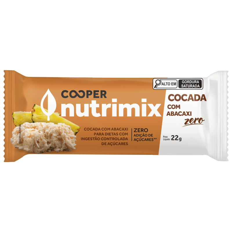 cocoayari Barra de Cocada com Abacaxi Zero Cooper Nutrimix 22g |Drogal