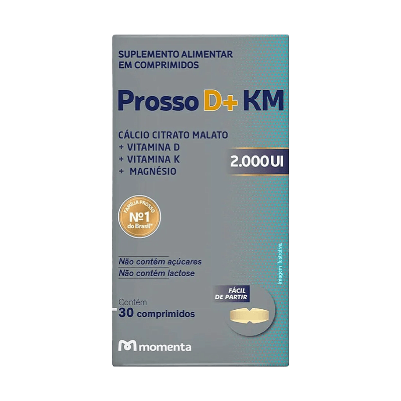 Prosso D+ KM 2000UI 30 Comprimidos | Ossos e Dentes