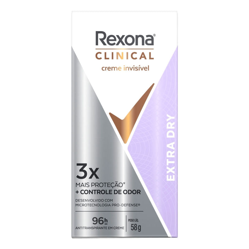 CLEANEQ DEODORANT CREAM 4本セット Desodorante em Creme Rexona Clinical Clean 96h 58g | Drogal