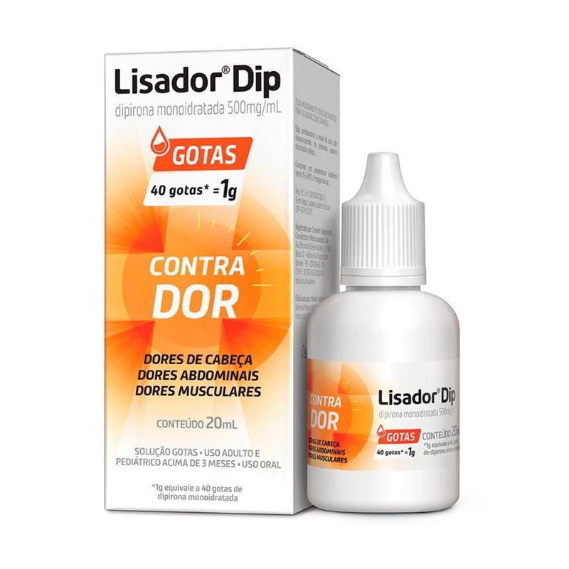 Encontraproduto.com.br - Lisador Dip 500mg/ml Solução Gotas 20ml