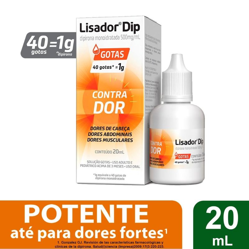 Encontraproduto.com.br - Lisador Dip 500mg/ml Solução Gotas 20ml