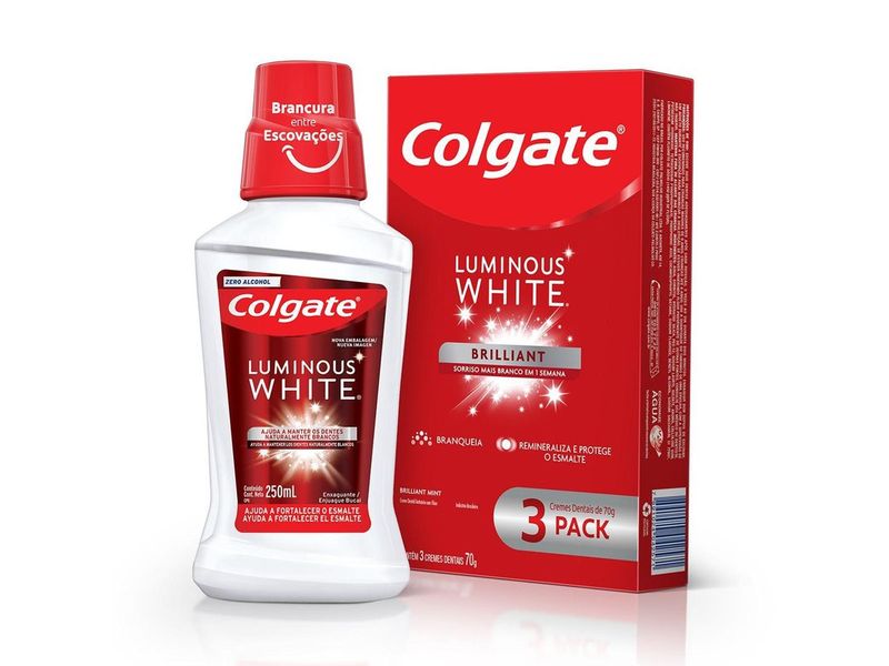 004-kit-creme-dental-clareador-colgate-luminous-white-brilliant-mint-3-unidades-70g-enxaguante-bucal-clareador-colgate-luminous-white-250ml-farmacia-drogal-online
