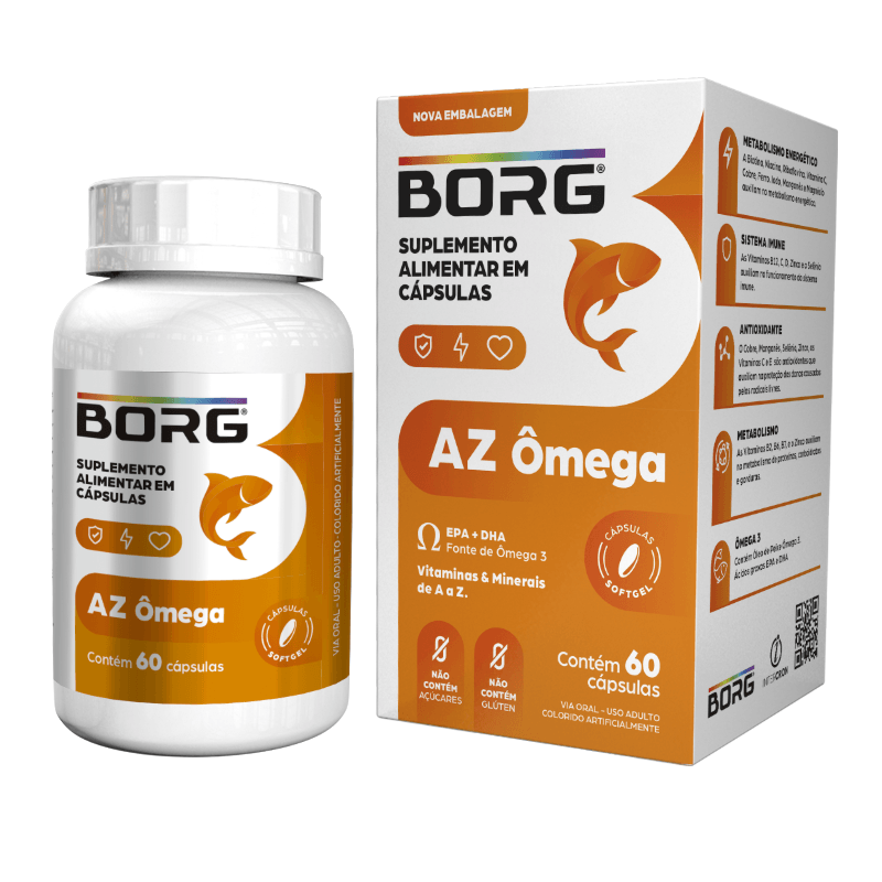 Borg A a Z + Ômega 3 60 Cápsulas: Melhor Absorção | Drogal