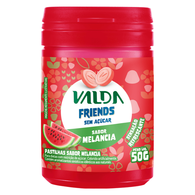 VALLAD サーマル　たらこ‼️ Valda Melancia 50g Sem Açúcar: Leve e Refrescante | Drogal