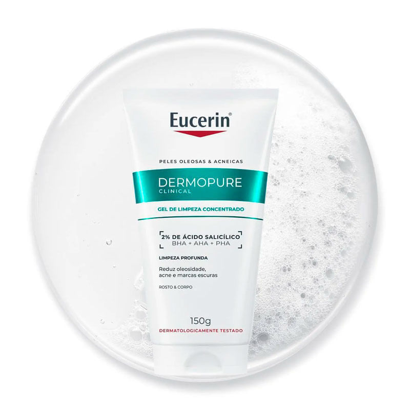 Encontraproduto.com.br - Gel de Limpeza Facial Antiacne DermoPure Concentrado Antioleosidade Eucerin 150g