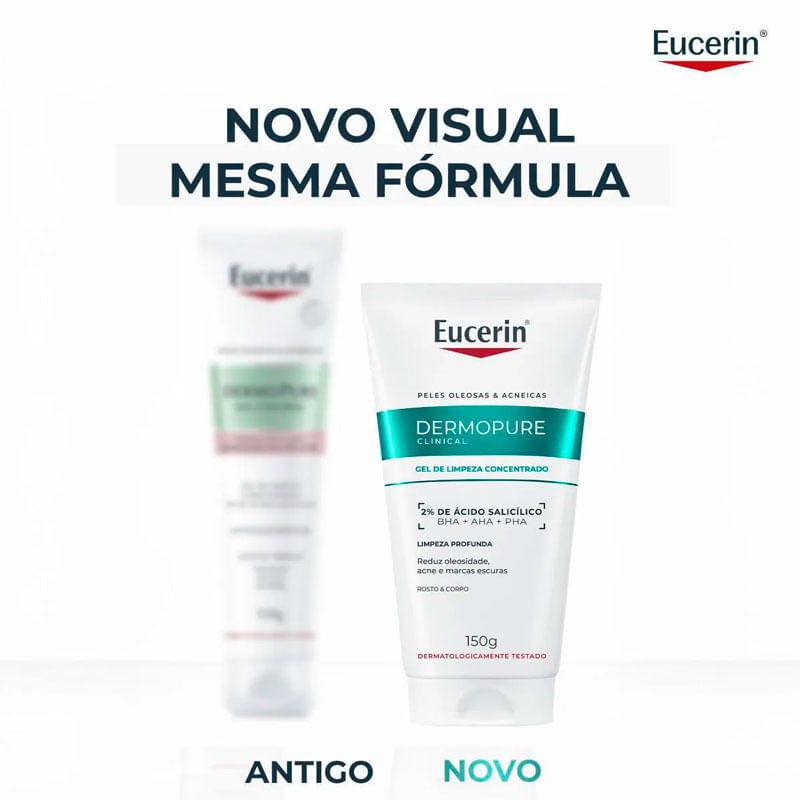 Encontraproduto.com.br - Gel de Limpeza Facial Antiacne DermoPure Concentrado Antioleosidade Eucerin 150g