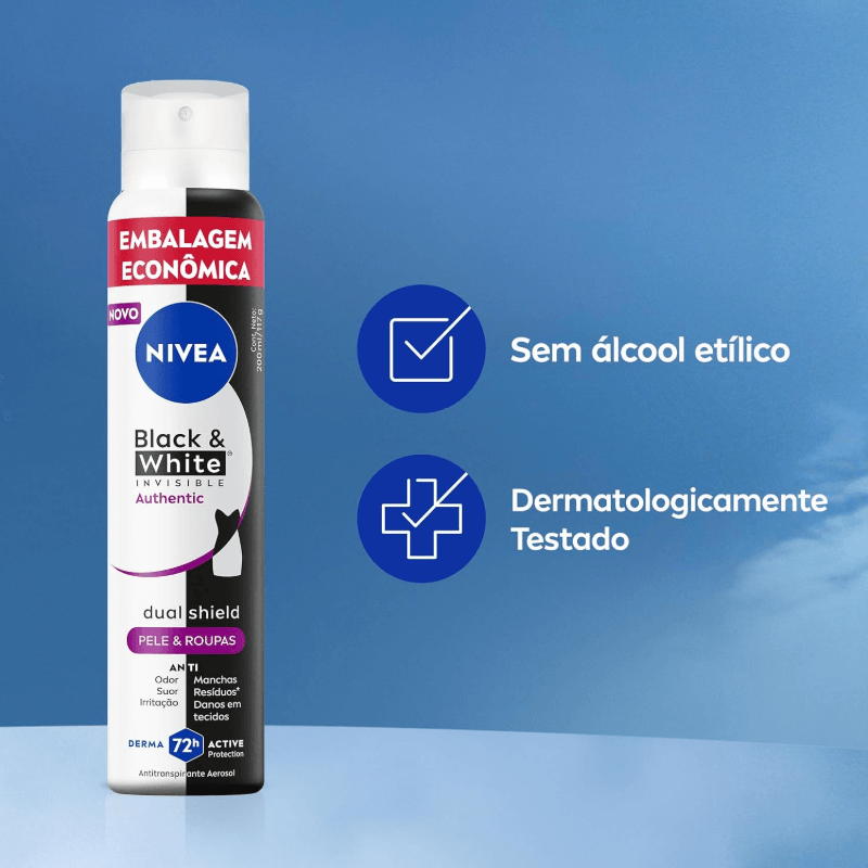 Nivea Black & White Invisible Authentic Aerosol 200ml