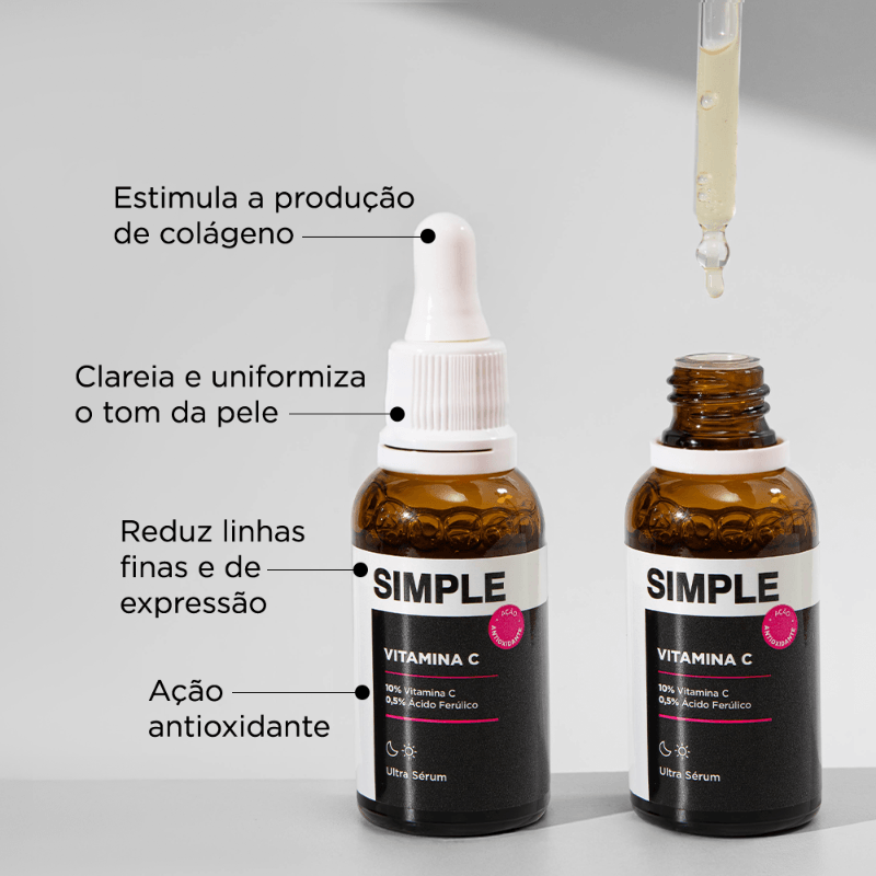 Sérum Simple Organic Vitamina C | Clareador e Antioxidante