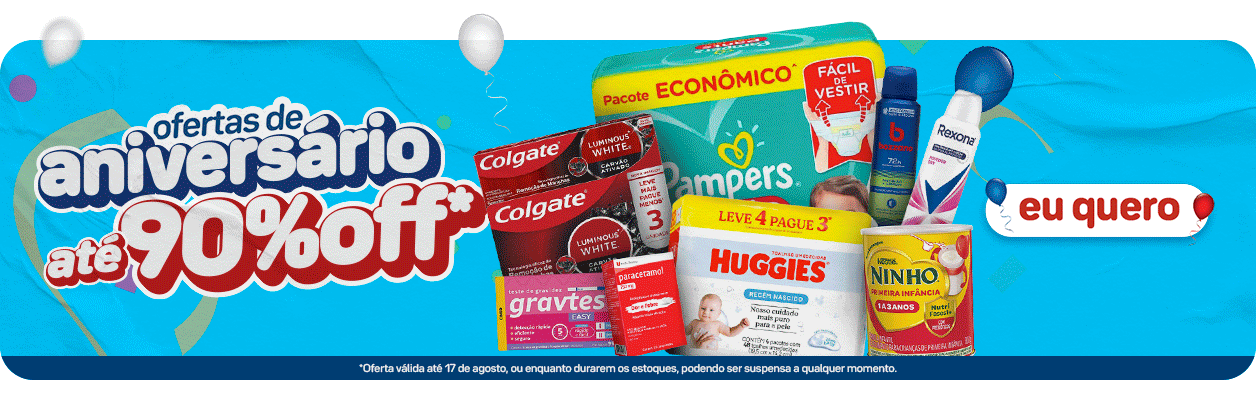 Aniversário Drogal até 90% Off